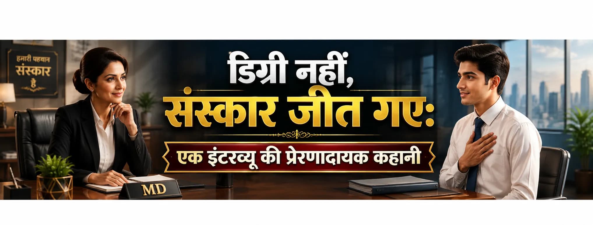 डिग्री नहीं, संस्कार जीत गए: एक इंटरव्यू की प्रेरणादायक कहानी