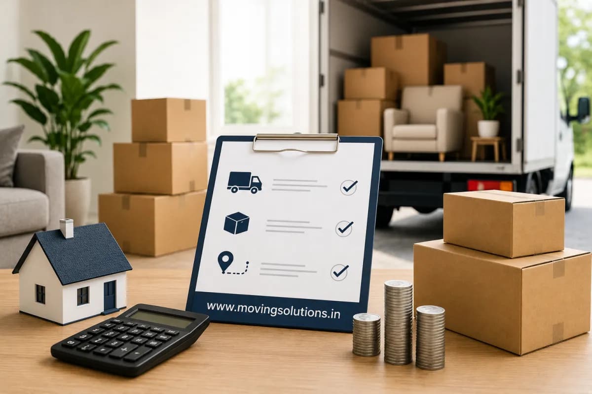 Packers and movers loading household furniture and boxes into a moving truck during a home relocation.