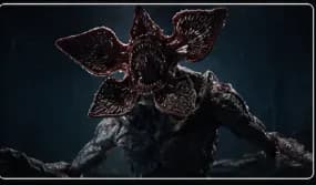 Close-up of the fictional Demogorgon monster from Stranger Things.