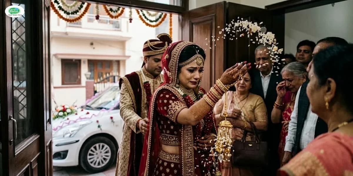 विदाई के समय भारतीय दुल्हनें
