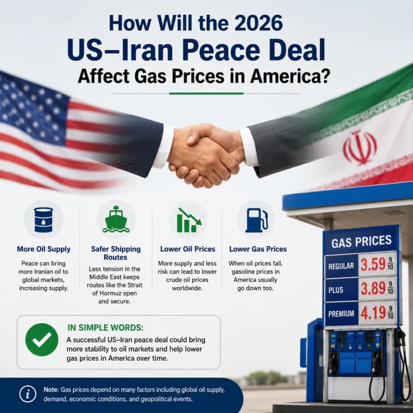 If a long-term US-Iran peace deal becomes successful in 2026, many experts believe it could help lower gas prices in America over time