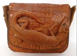Taxidermied baby alligator handbag