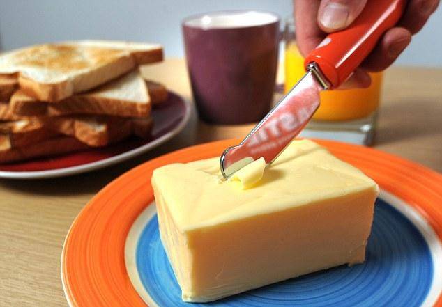 A heated butter knife